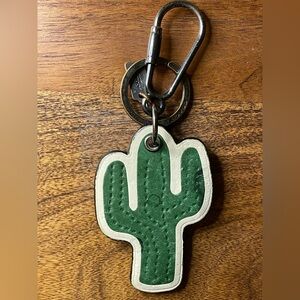 COACH Leather Cactus Bag Charm w/Silver Tone Hardware